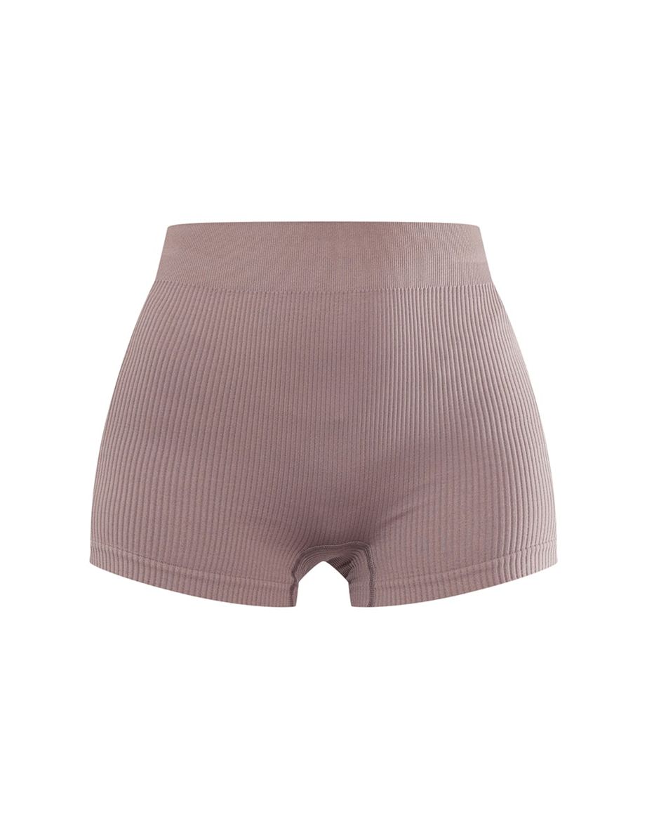 Ash Grey Basic Structured Contour Rib Hot Pants - 5