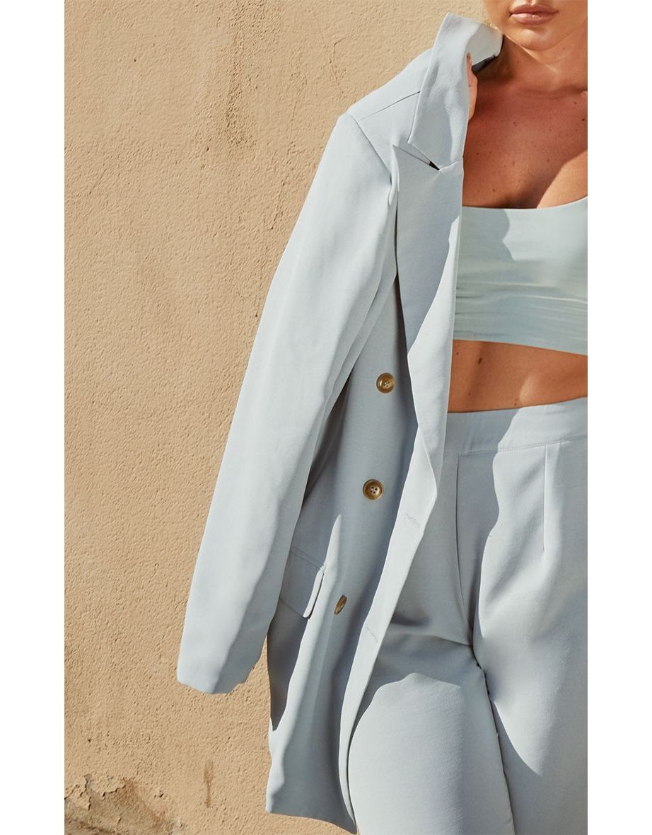 Dark Mint Tailored Woven Blazer - 4