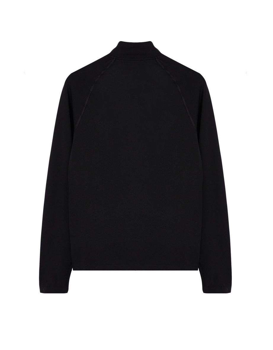 Black Slim Fit Zippered Sweatshirt - 2