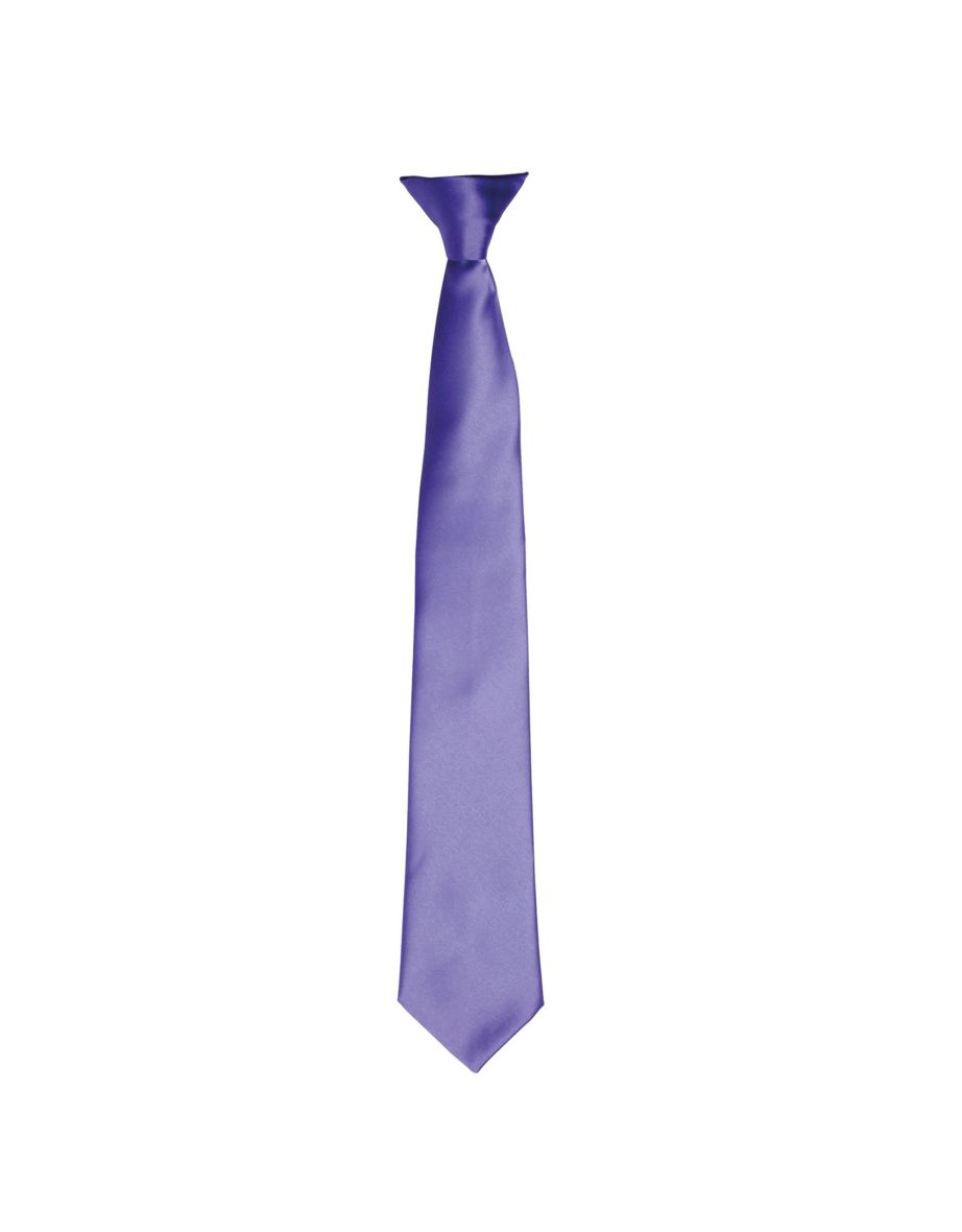 Premier Colours Mens Satin Clip Tie - Purple