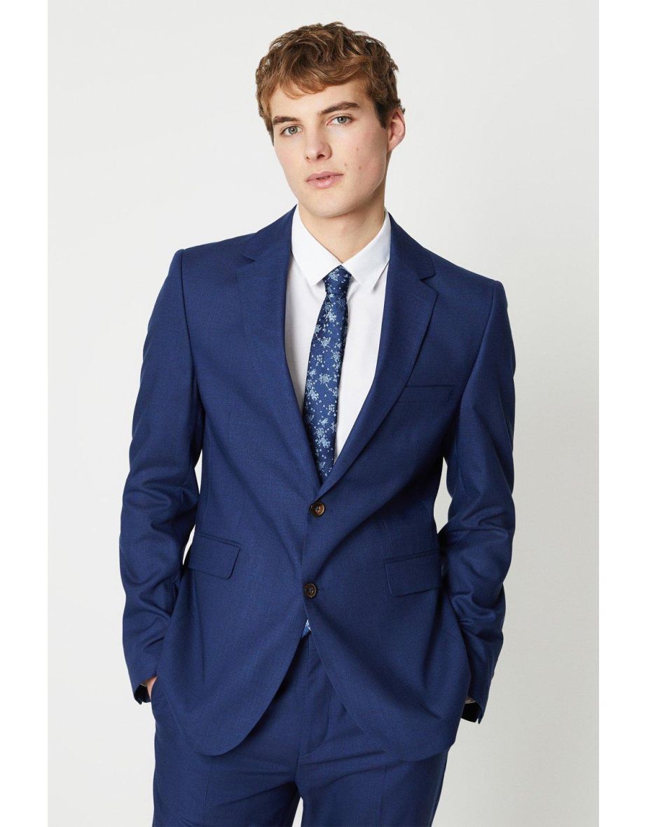 Royal Blue Sharkskin Suit Jacket