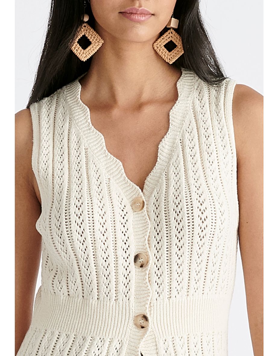 Pointelle Knitted Dress - 4