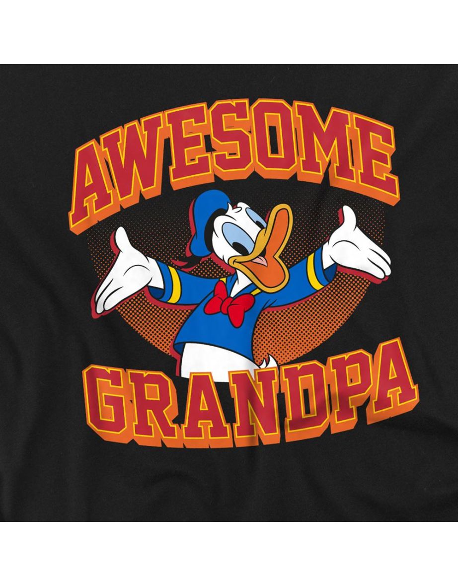 Disney Adult Awesome Grandpa Donald Duck T-Shirt - Black - 2