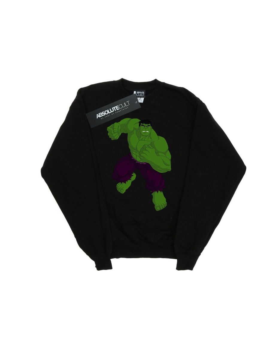 Marvel Girls Hulk Pose Sweatshirt - Black