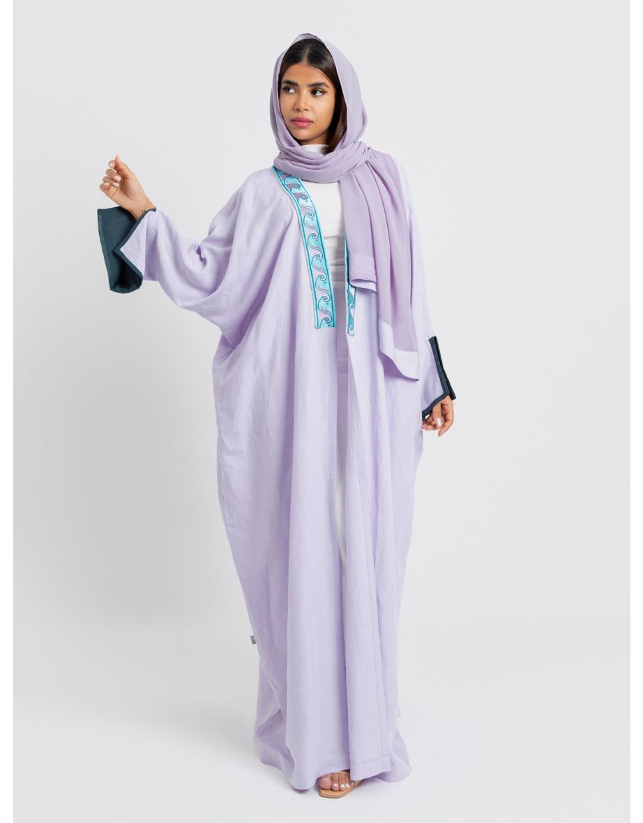 Blue Waves Lavender Abaya