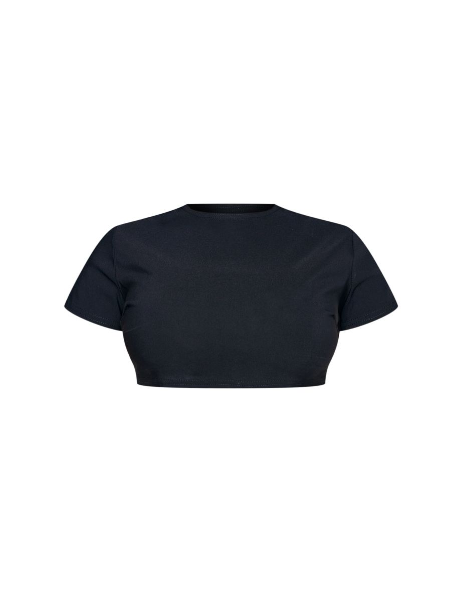 Petite Black Super Cropped Fitted T-shirt - 4