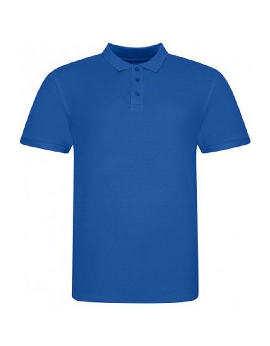 Awdis Mens Piqu Cotton Short-Sleeved Polo Shirt - Royal Blue