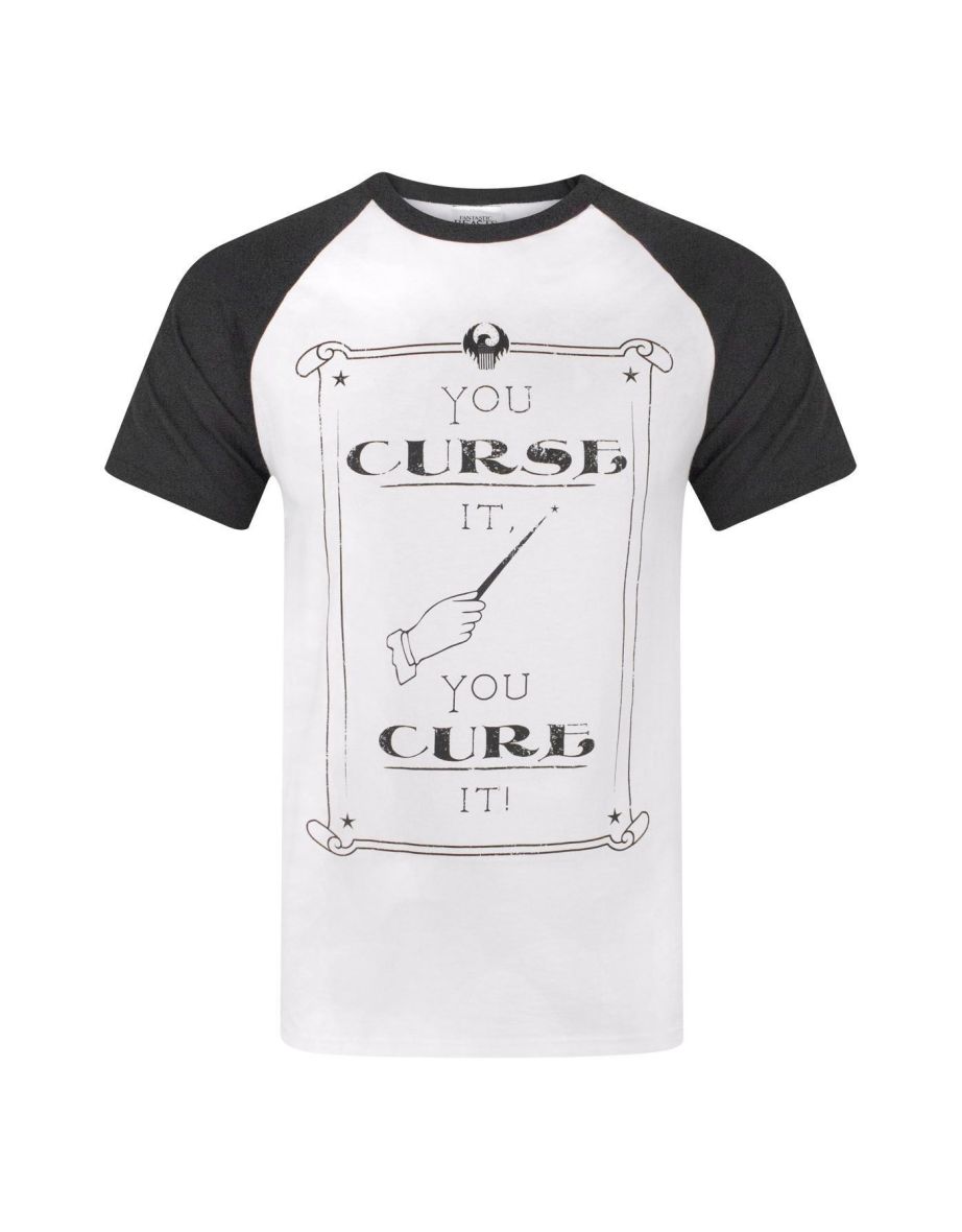 Fantastic Beasts And Where To Find Them Mens Curse It Cure It Raglan T-Shirt - Multicoloured