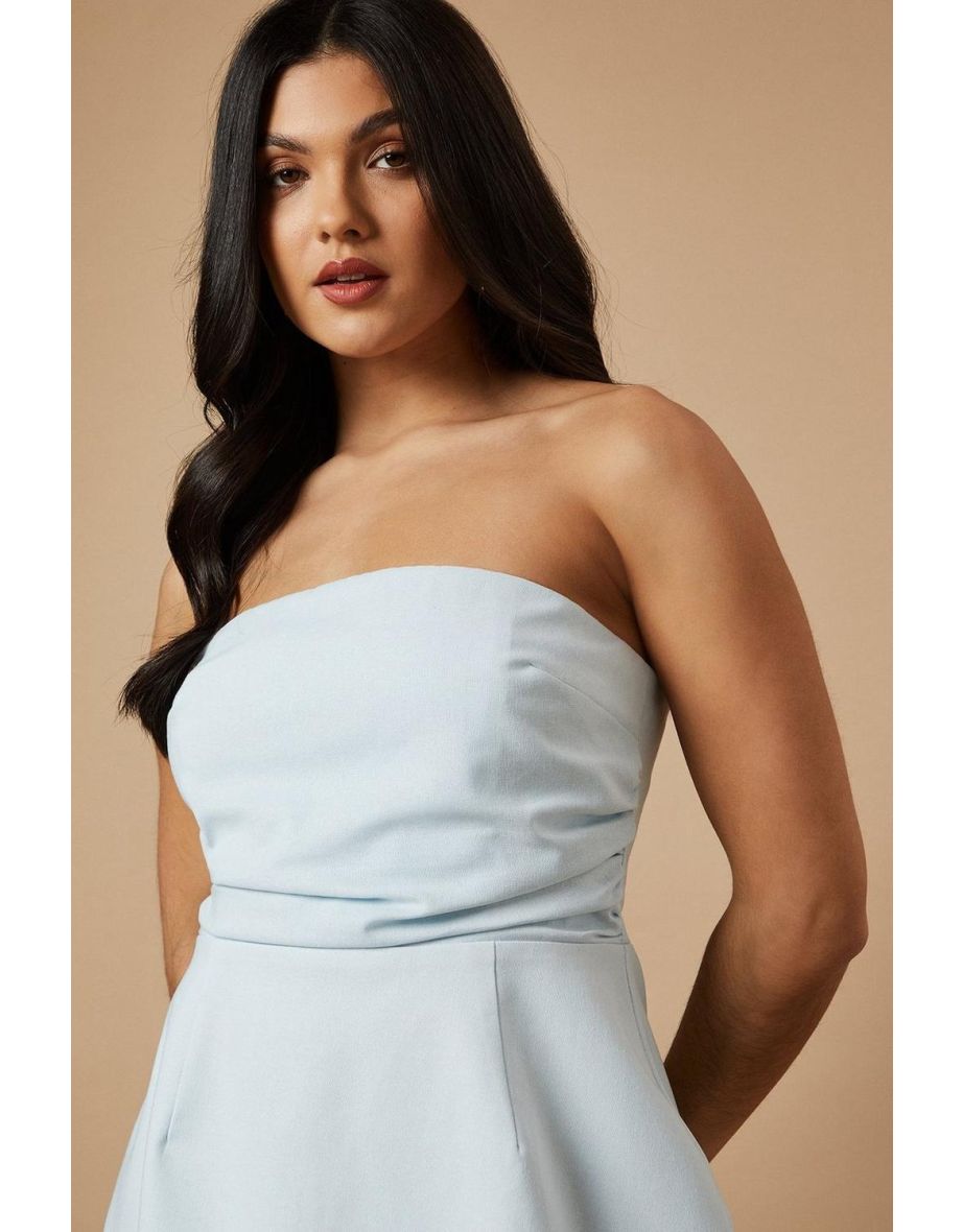 Strapless Gathered Mini Dress - 3