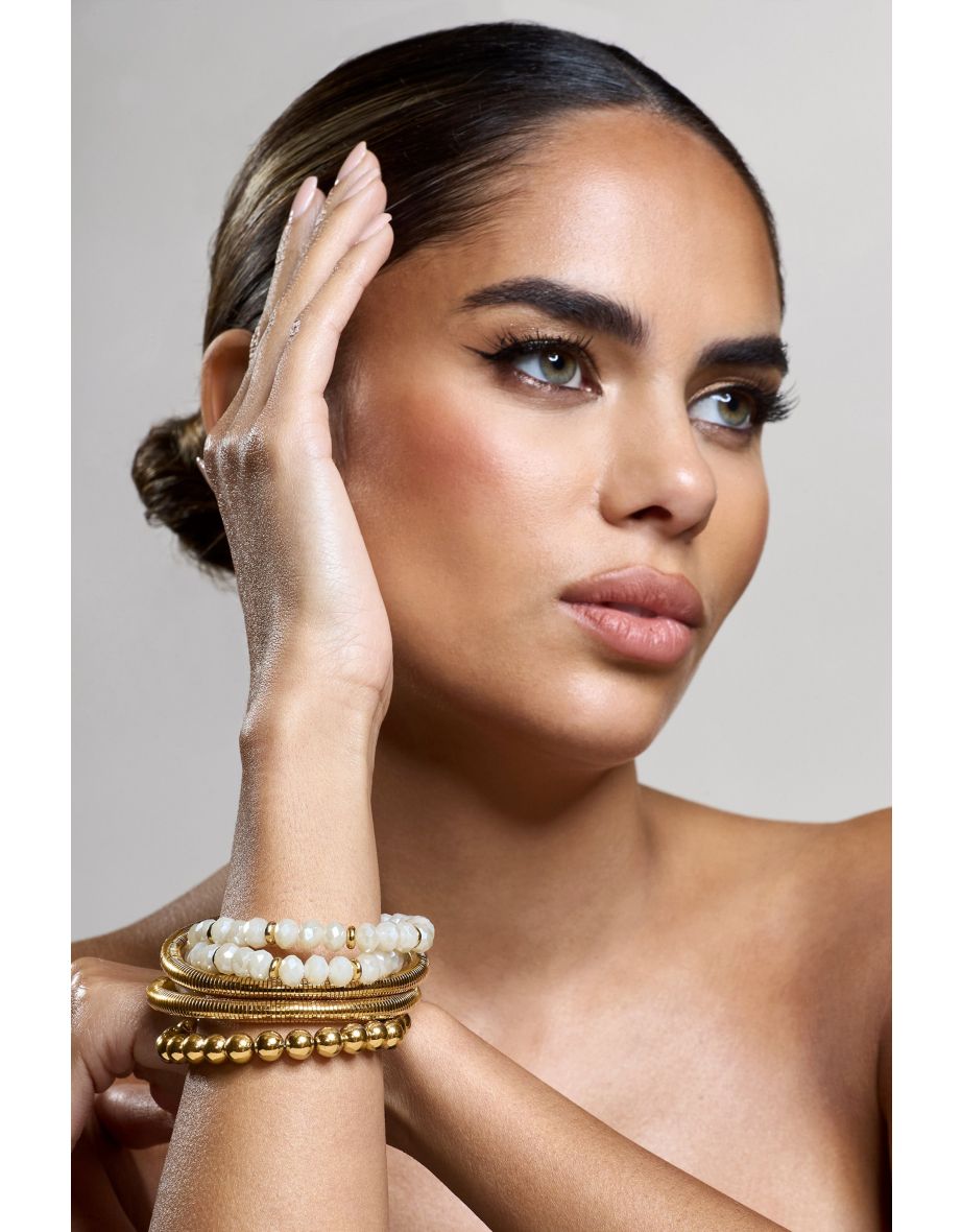 The Sum Of Us | Gold Beaded Bracelet Stack