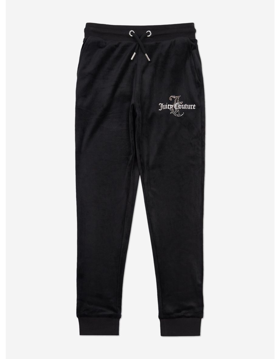 Girls Diamante Logo Tracksuit in Black - 7