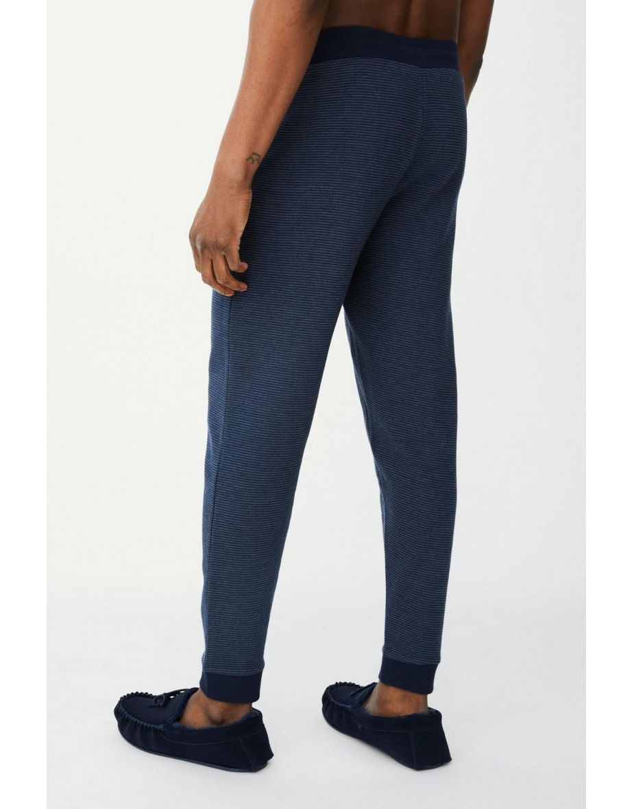 Ottoman Rib Texture Cuffed Jogger - navy - 3