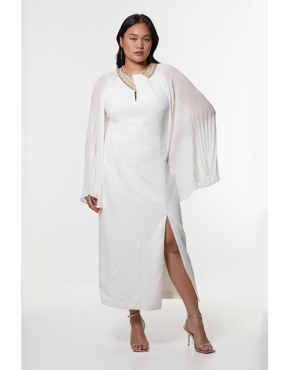 Plus Size Enamel Chain Detail Kimono Maxi Dress