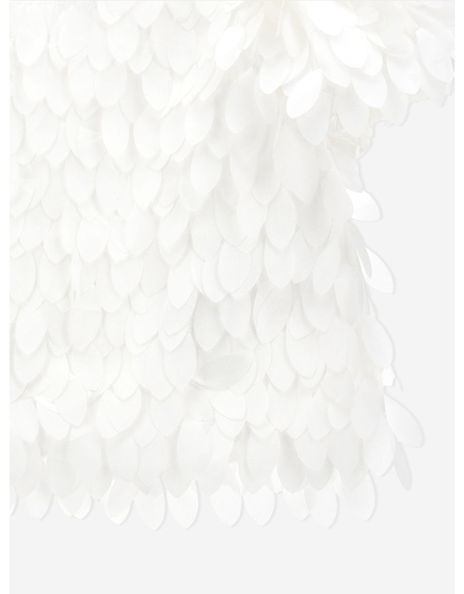 Girls Satin Leaf Top in Ivory - 3