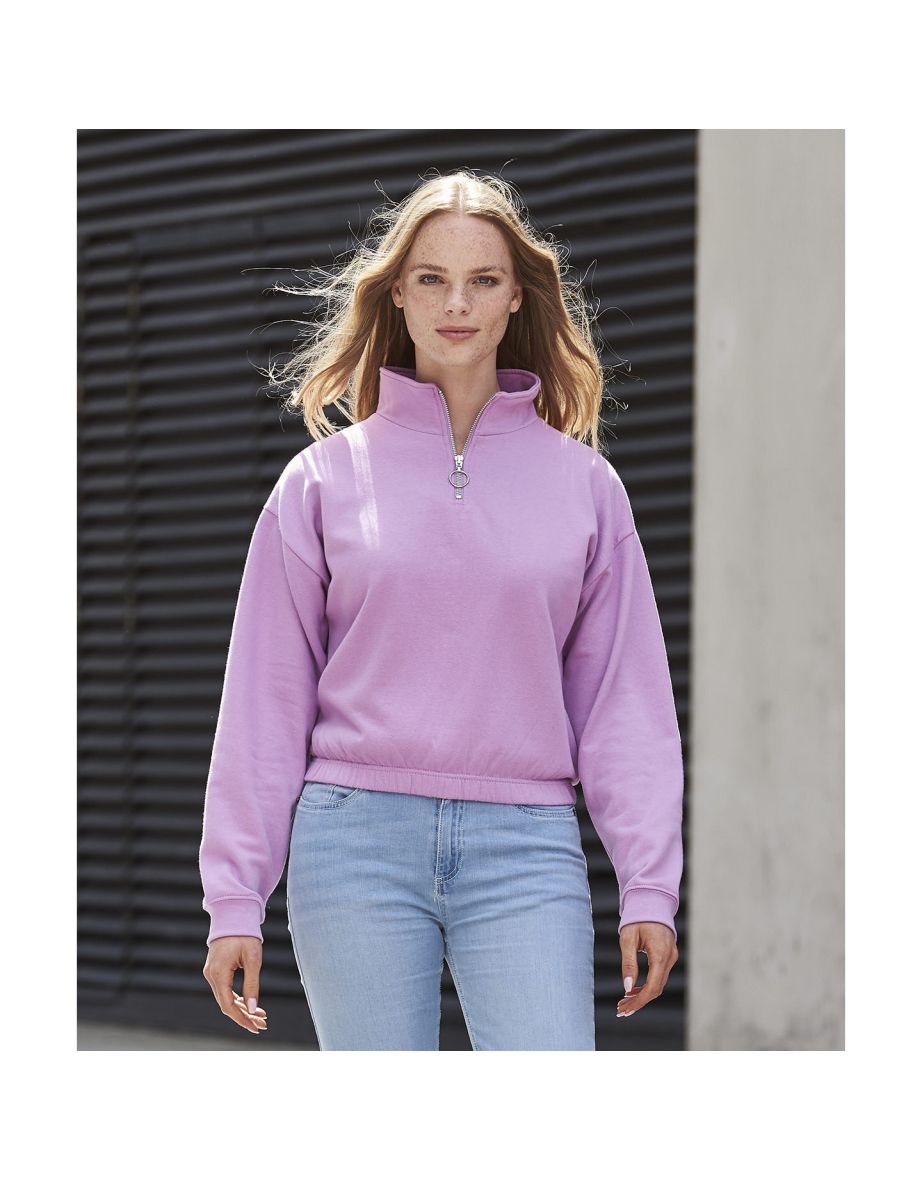 Awdis Womens/Ladies Just Hoods Crop Sweatshirt - Lavender - 2