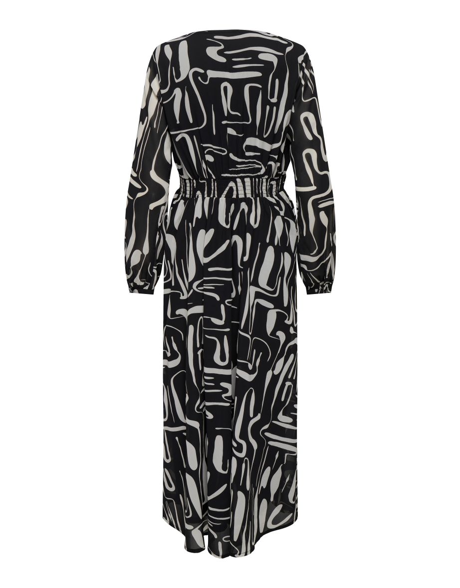 Long black and white dress - 1