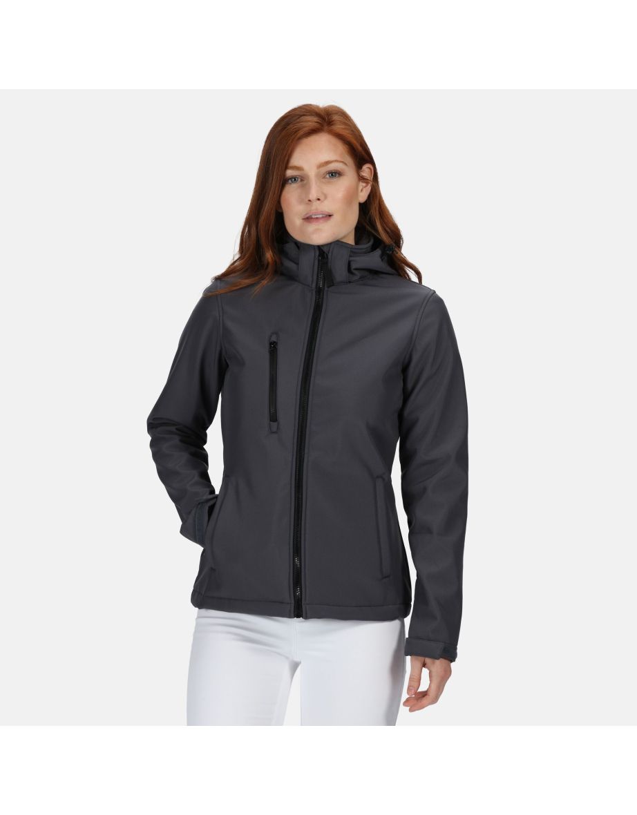 Regatta Womens/Ladies Venturer 3 Layer Membrane Soft Shell Jacket - Seal Grey/Black