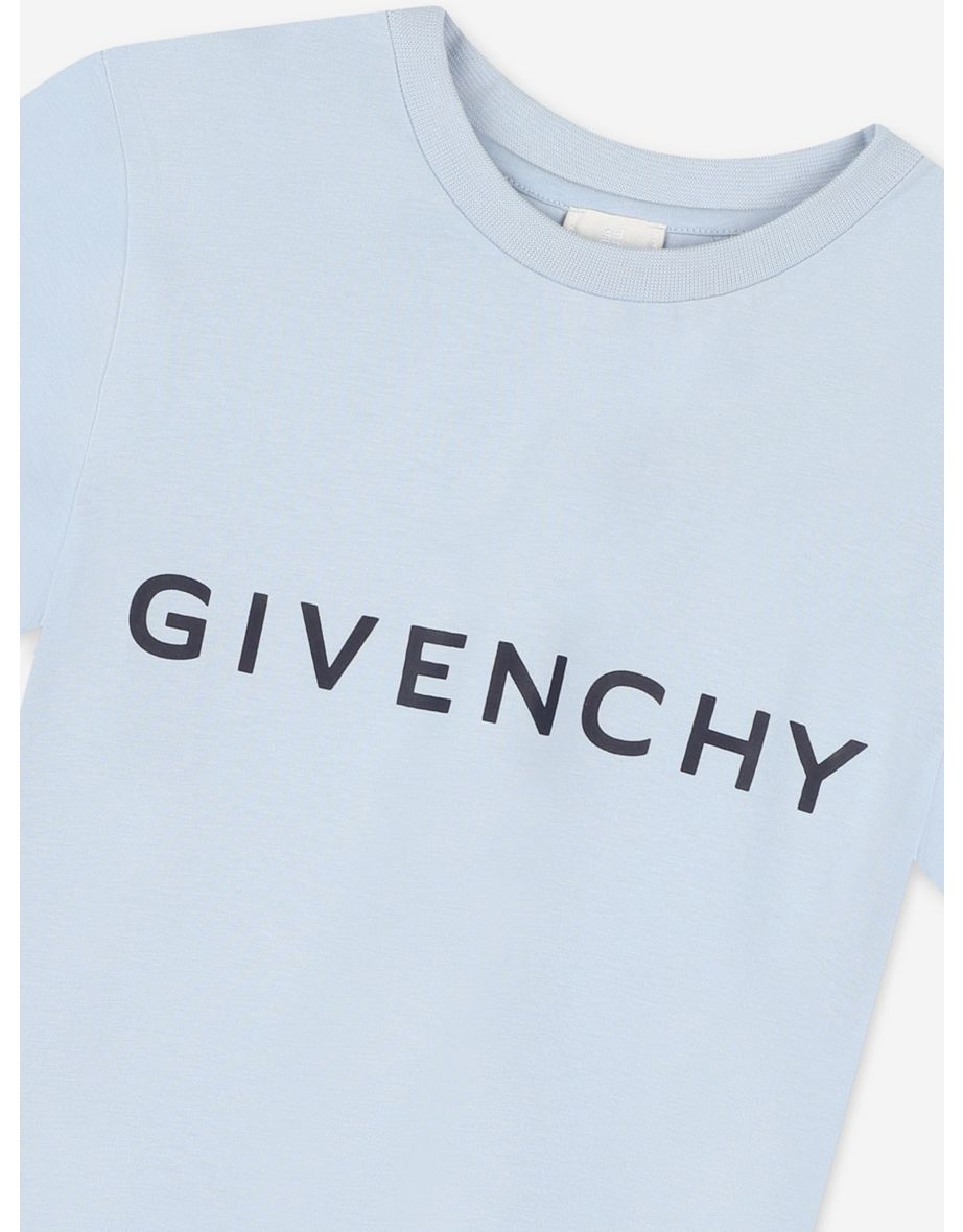 Givenchy Boys Logo Print T-Shirt in Blue - 2