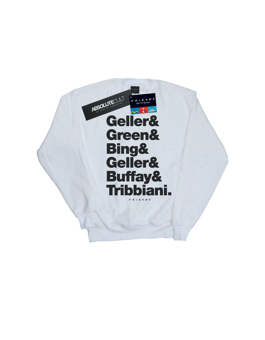 Friends Girls Surnames Text Sweatshirt - White