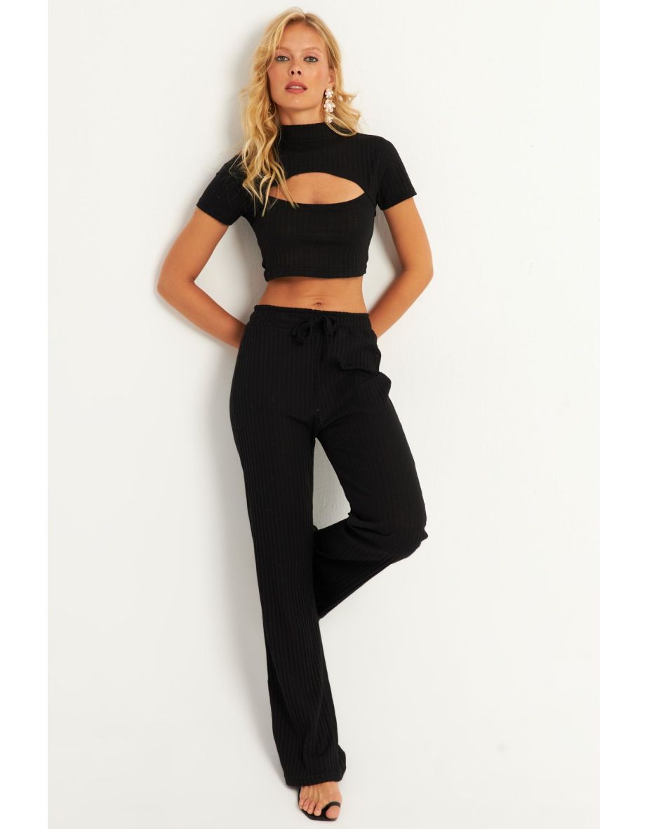 Women's Black Window Suit