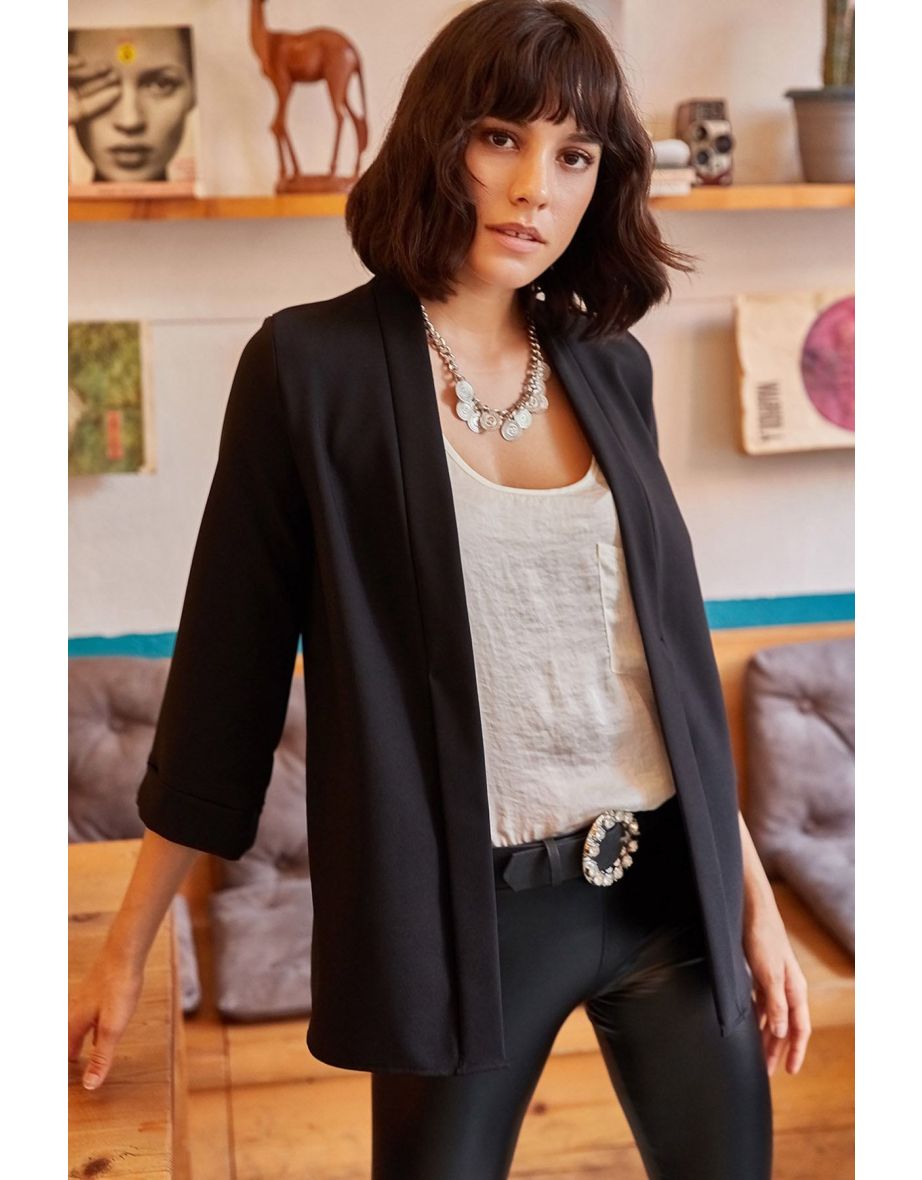Women's Black Shawl Collar Atlas Jacket