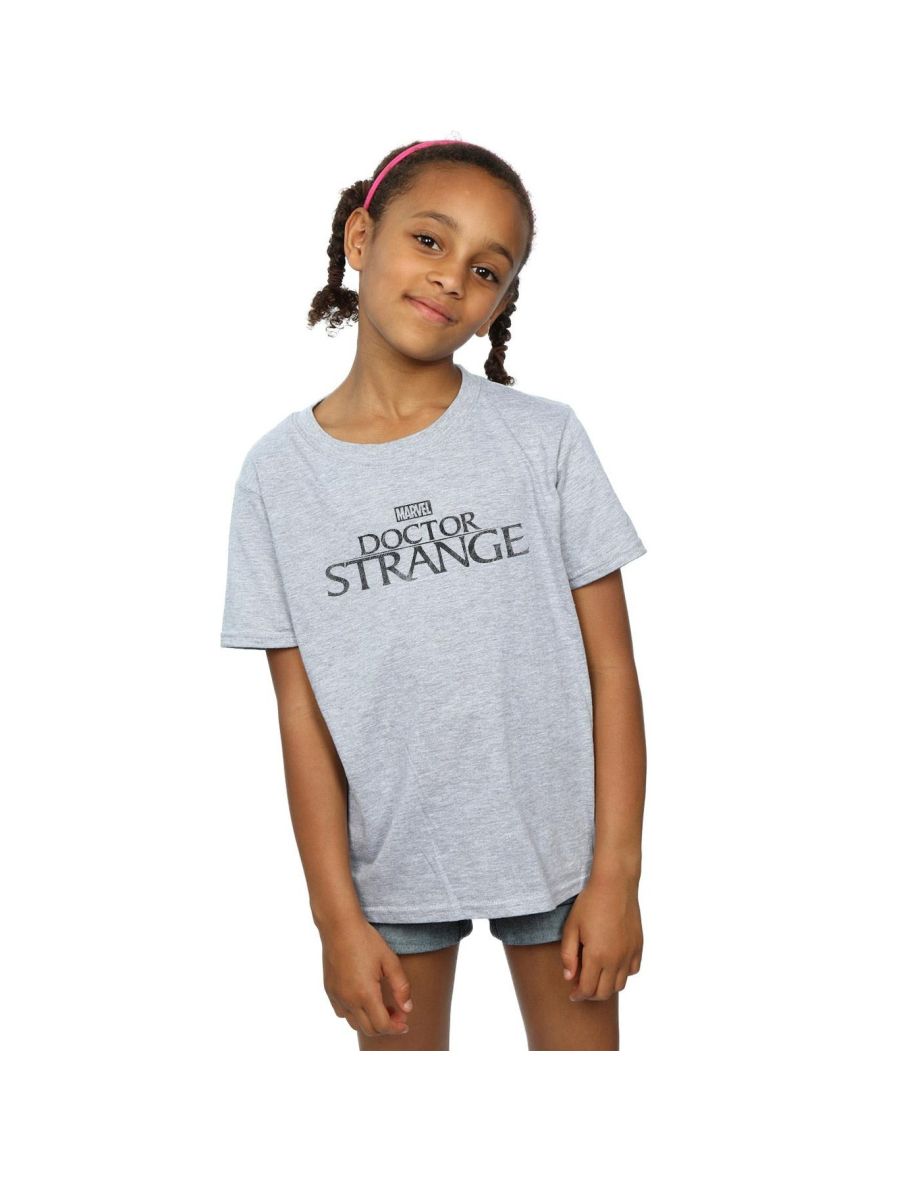 Marvel Girls Doctor Strange Logo Cotton T-Shirt - Sports Grey