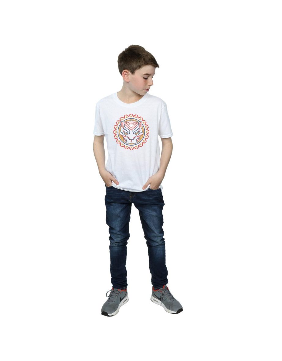 Marvel Boys Black Panther Tribal Panther Icon T-Shirt - White - 3