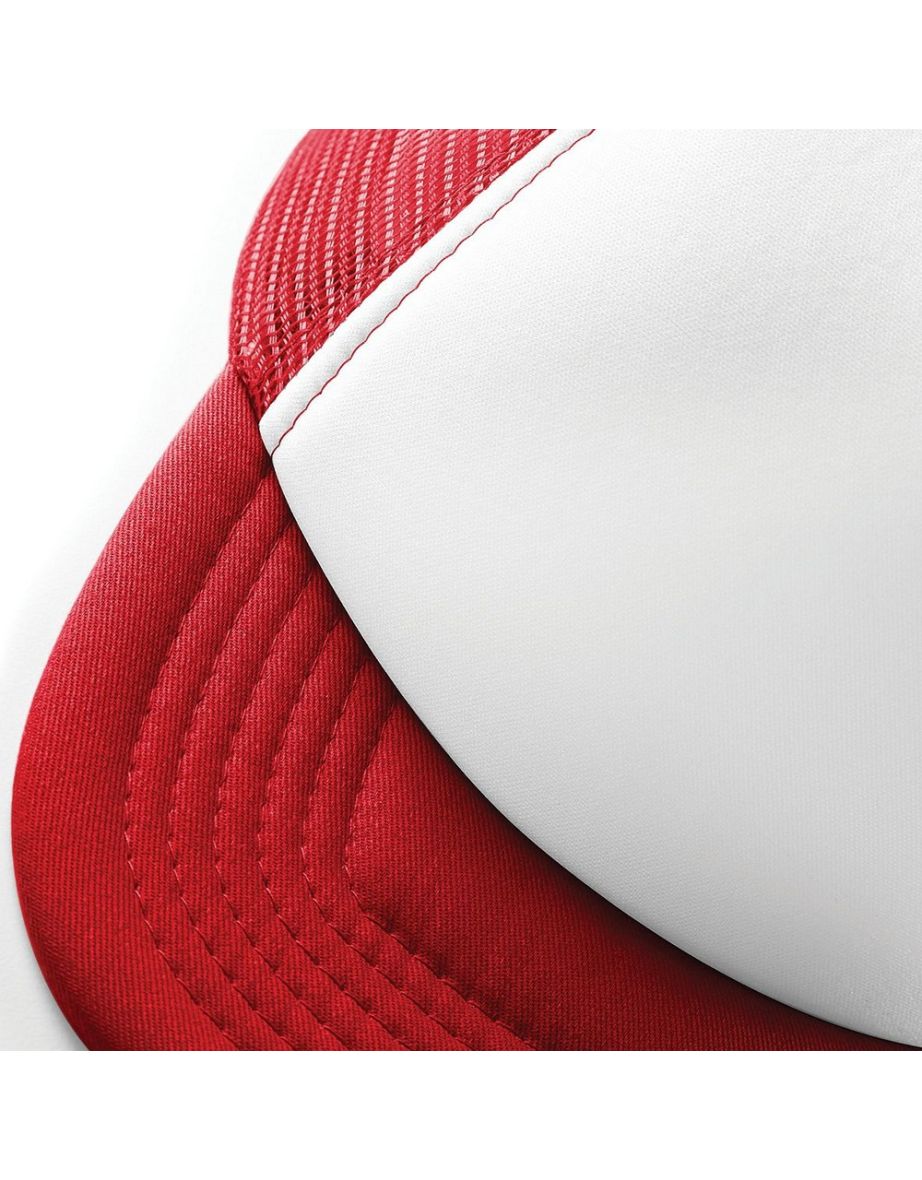 Beechfield Vintage Plain Snap-Back Trucker Cap (Pack of 2) - Classic Red/White - 2