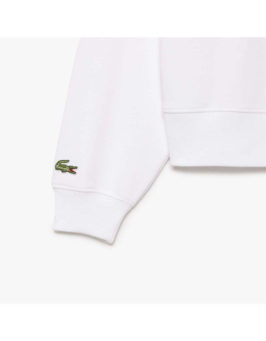 Women's Lacoste Oversized Print Hoodie in White - 2