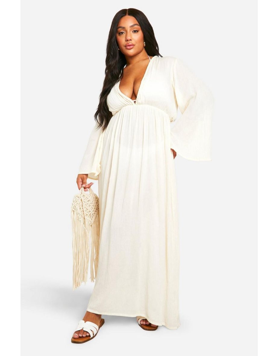 Shop Plus Cheesecloth Batwing Maxi Dress Online in Bahrain VogaCloset