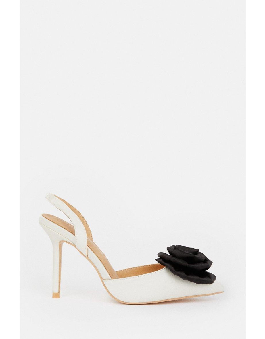 Flower Detail Court Slingback Heel