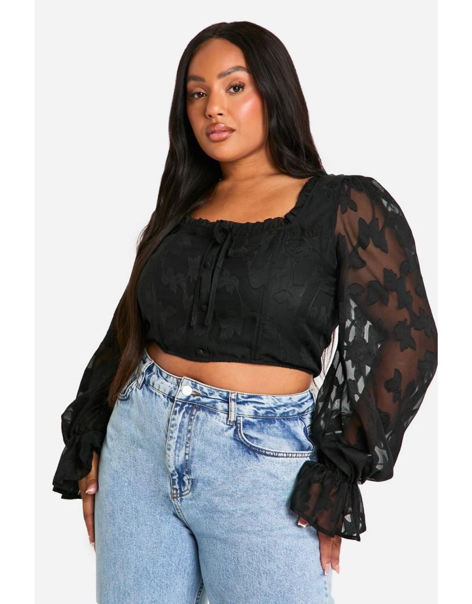 Volume Sleeve Jacquard Top Volume Sleeve Jacquard Top