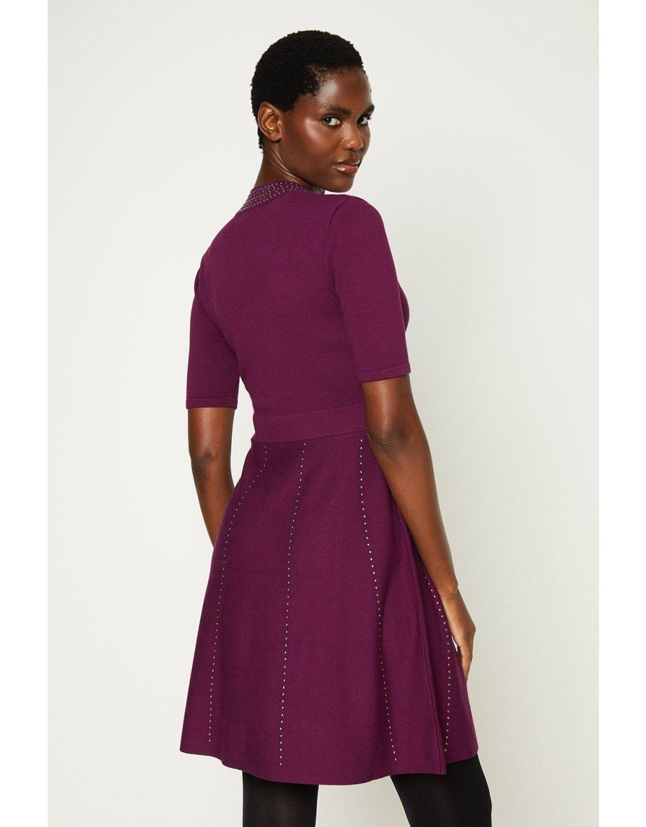 Embellished Knitted Dress - 2