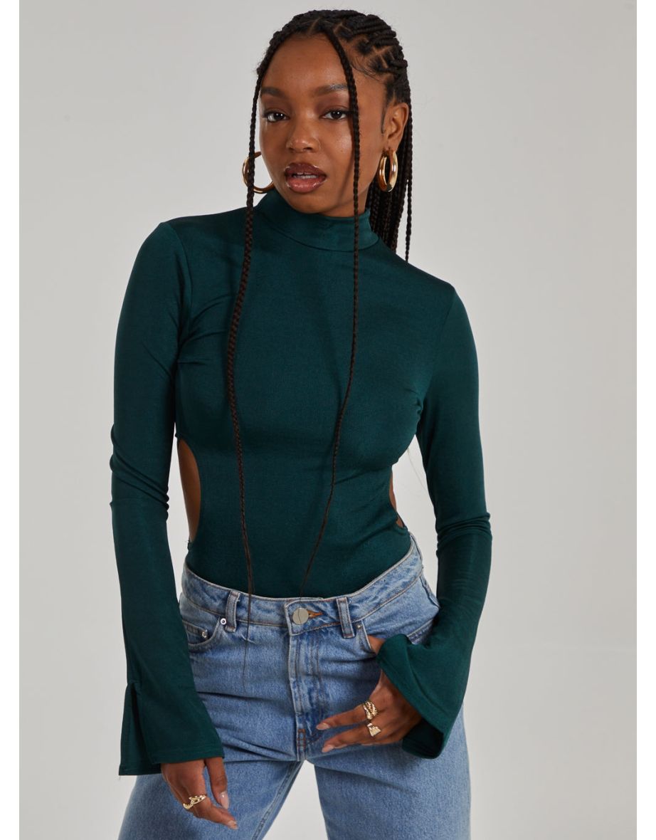 Flare sleeve bodysuit hot sale