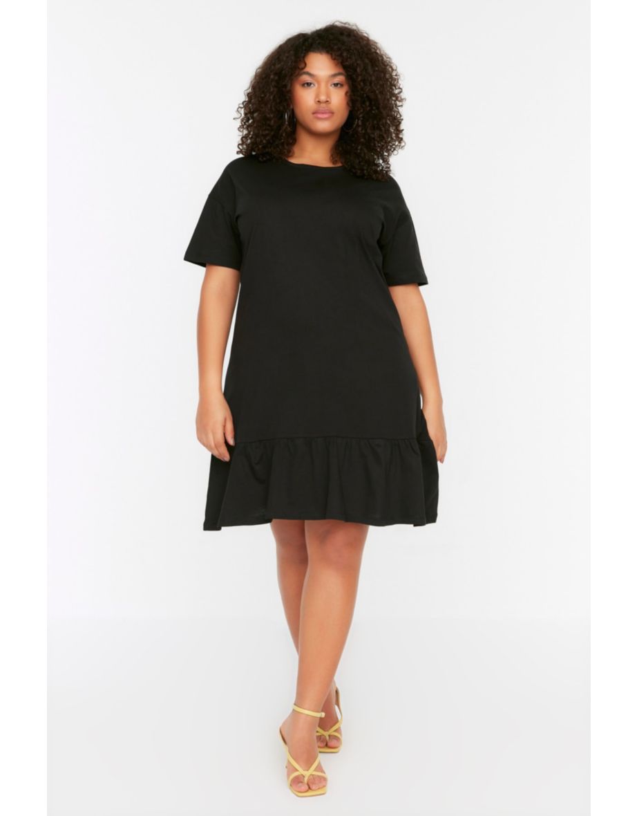 T shirt dress with ruffles shop