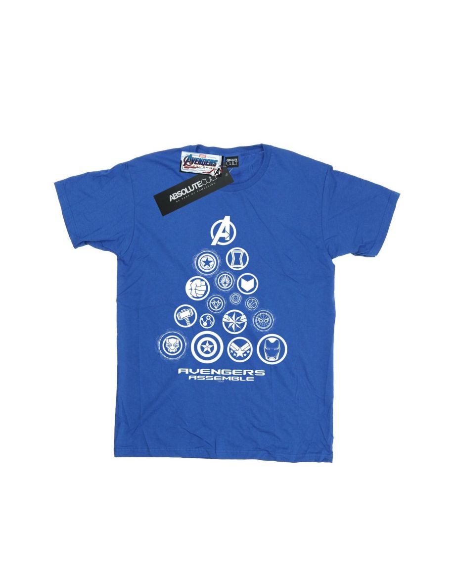 Marvel Mens Avengers Endgame Pyramid Icons T-Shirt - Royal Blue - 1