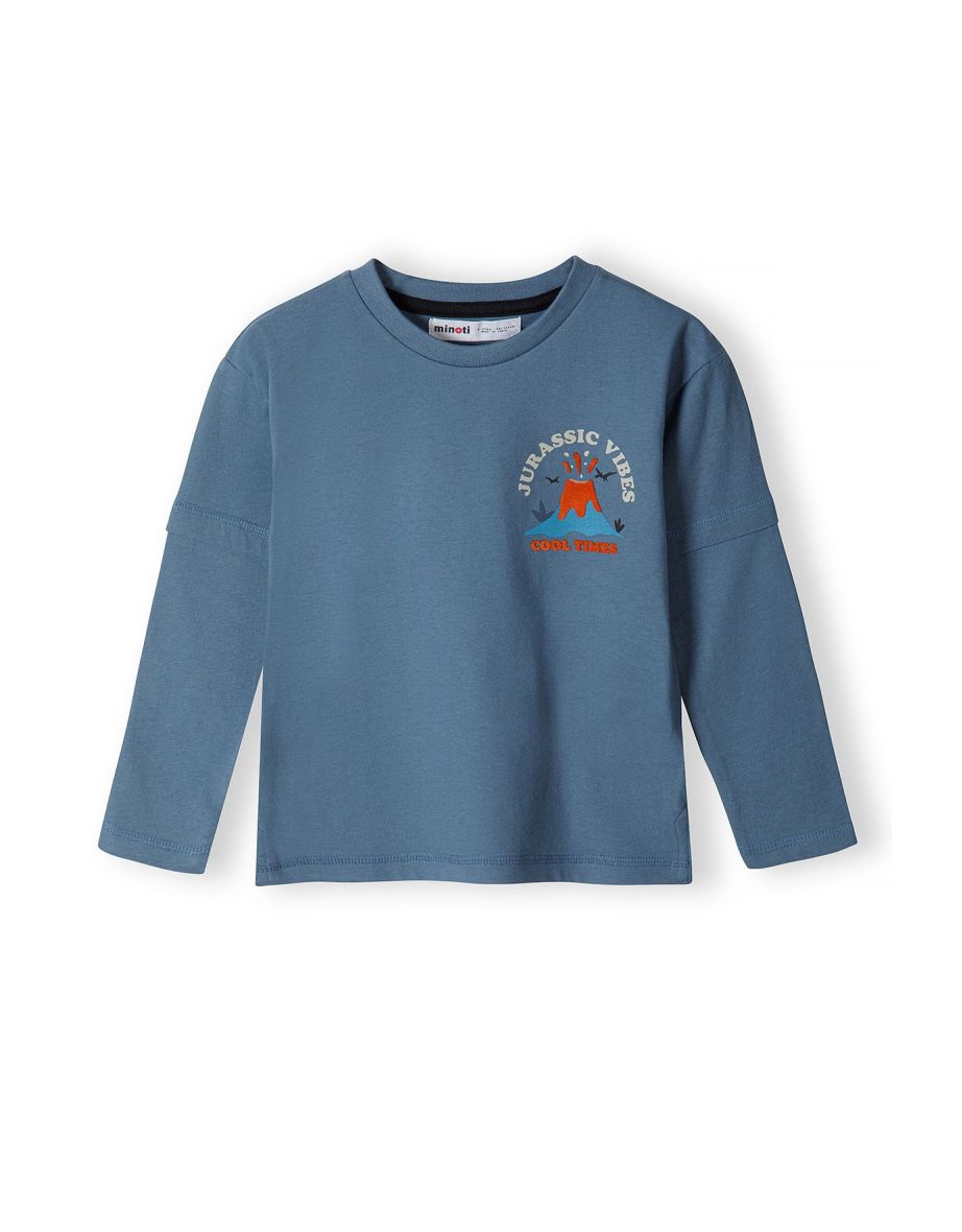 Boys Double Layer Long Sleeve T-shirt With Print