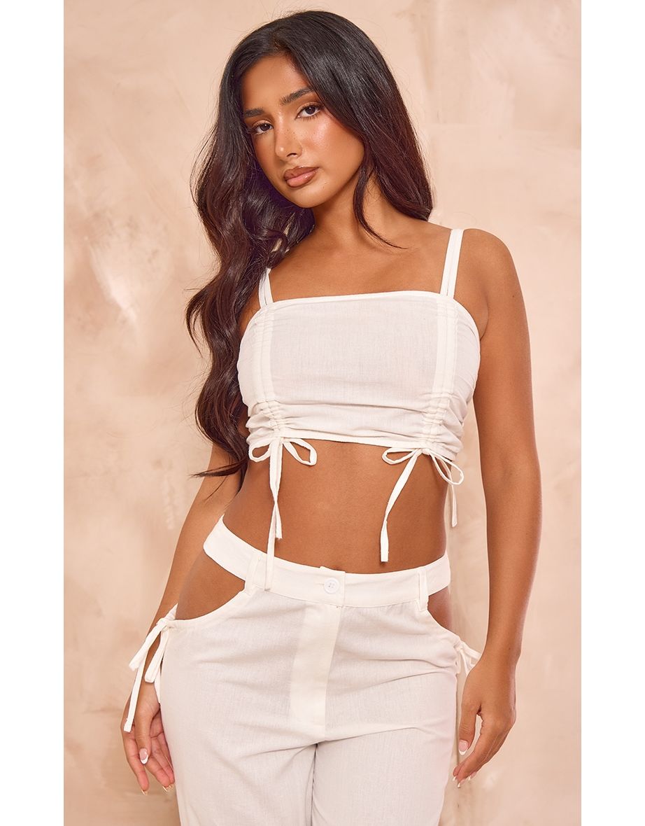 Ruched front crop top discount