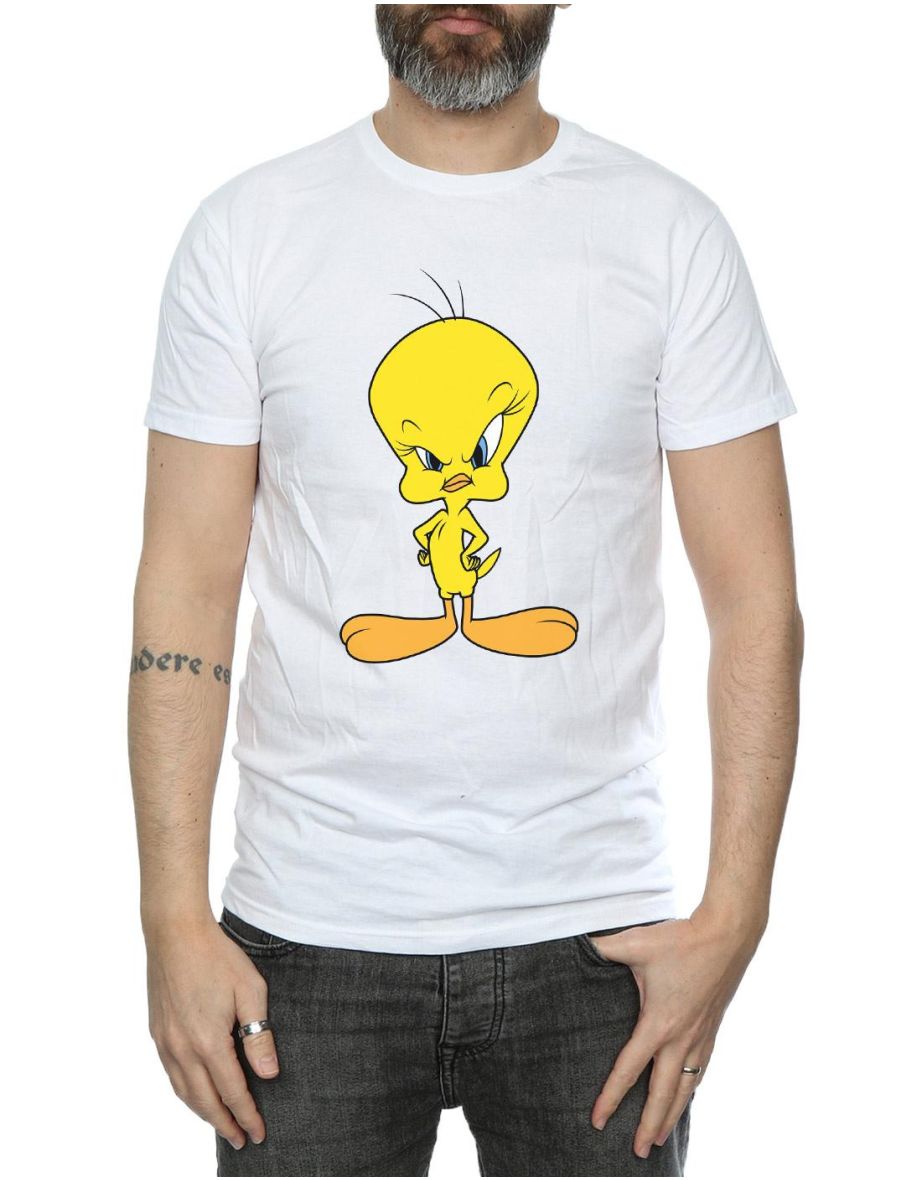 Looney Tunes Mens Angry Tweety Cotton T-Shirt - White - 2