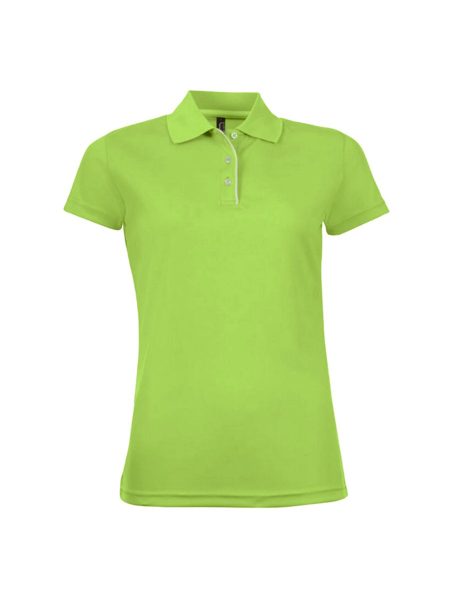 SOLS Womens/Ladies Performer Short Sleeve Pique Polo Shirt - Apple Green