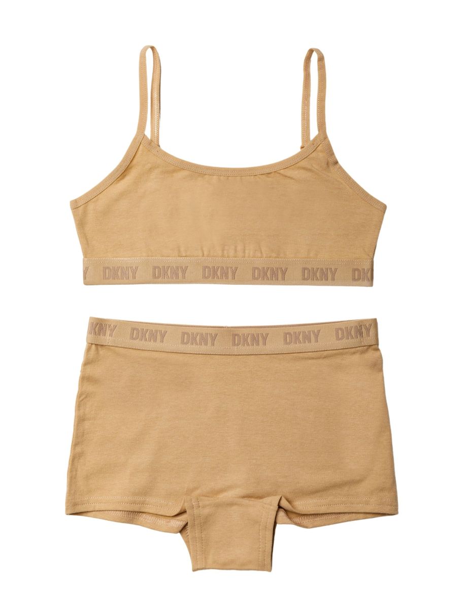 Girls Training Bra Shorts Set Sports Tan Underwear Kids Teens