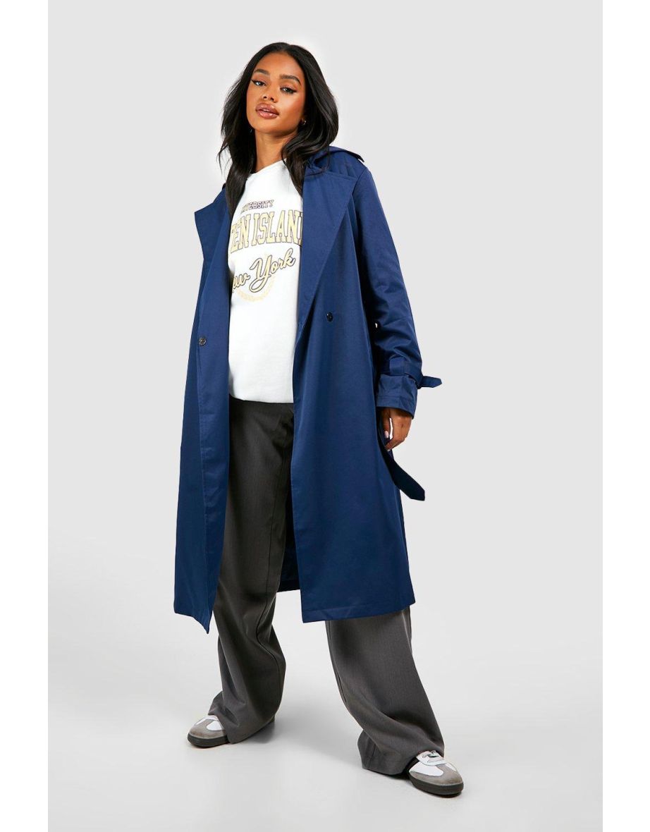 Navy fitted coat new arrivals