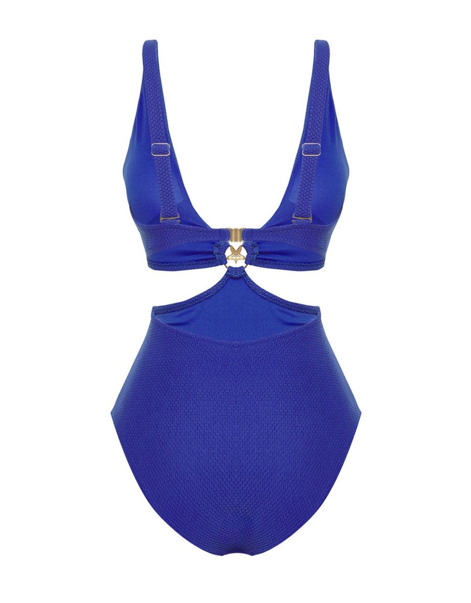 Saks V-Neck Premium Star Accessory Regular Swimsuit - 4