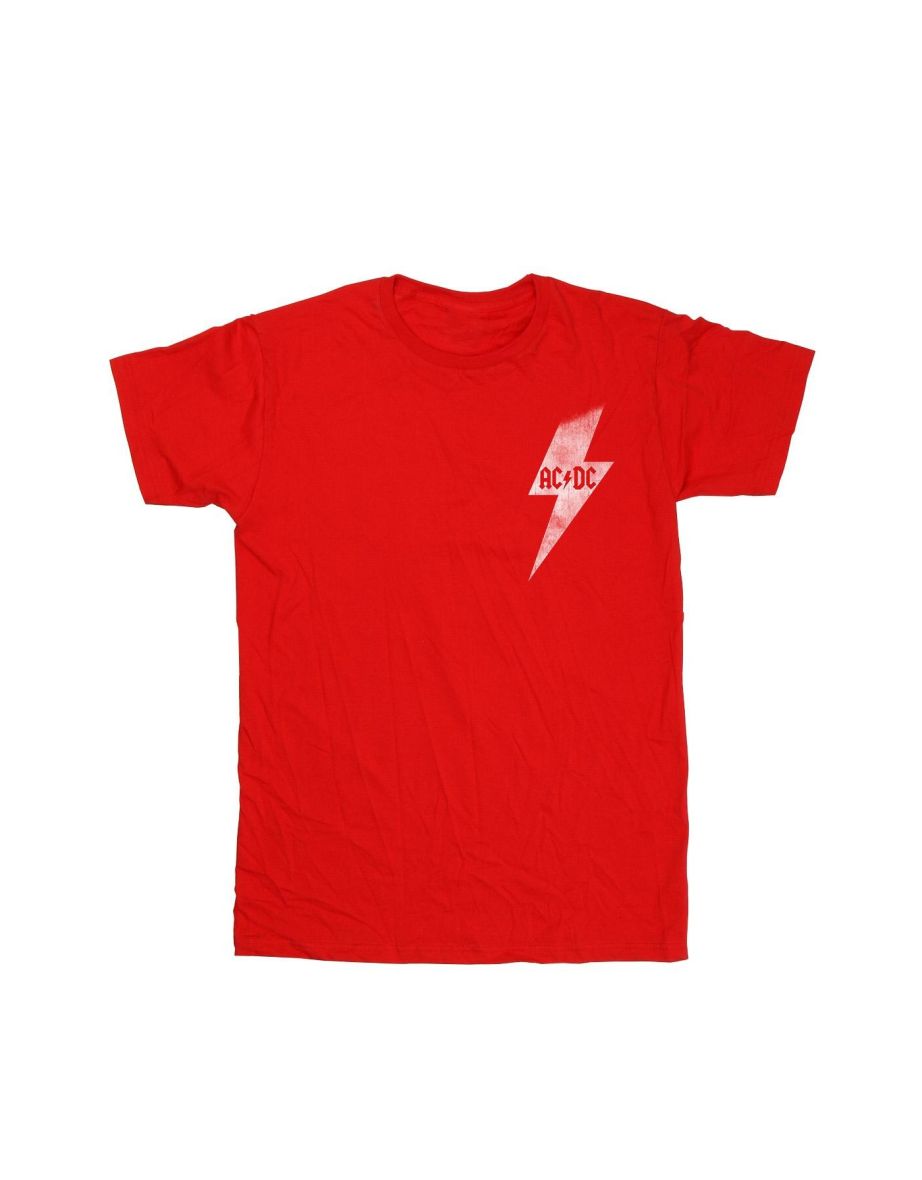 ACDC Mens Lightning Bolt Pocket T-Shirt - Red