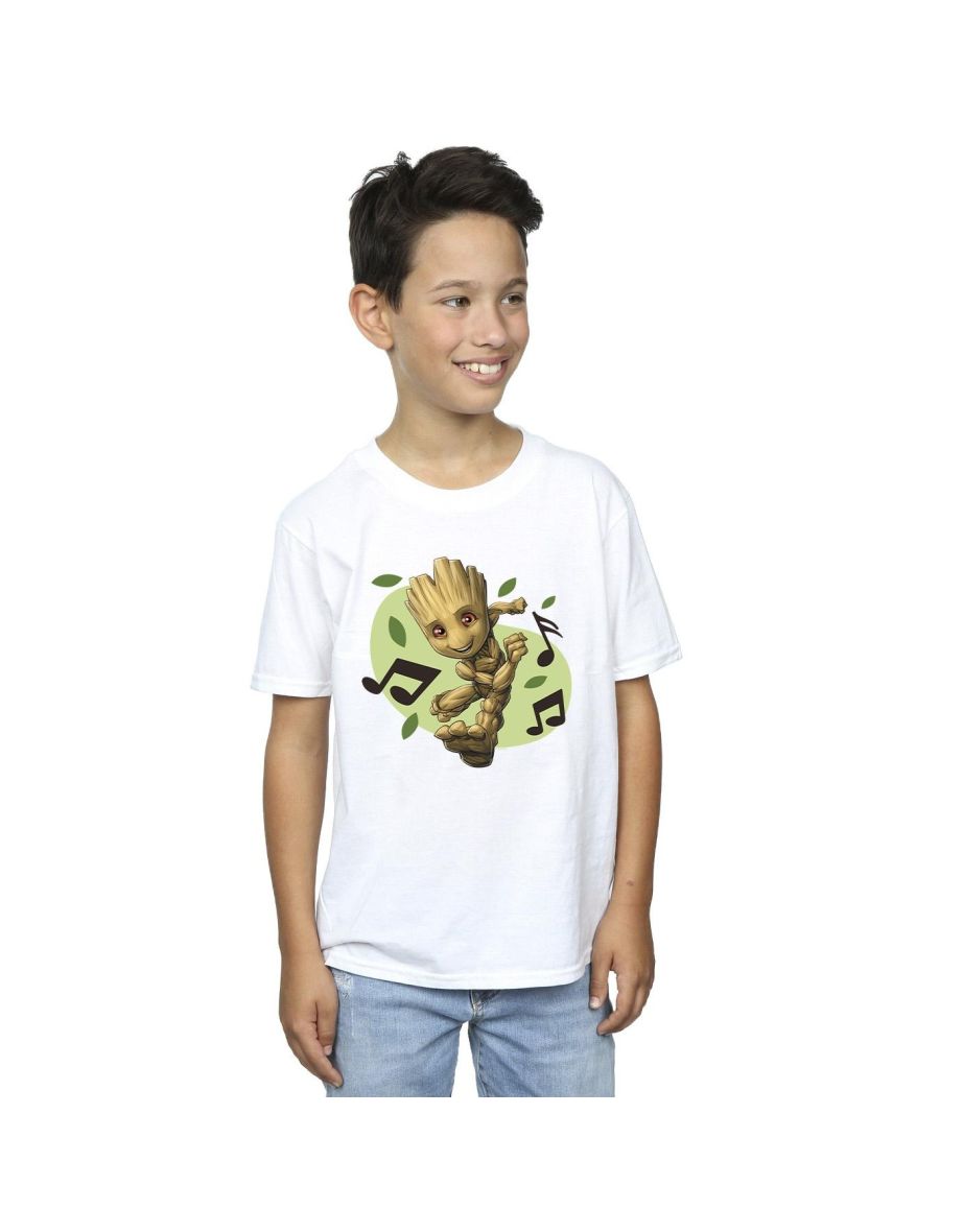 Marvel Boys Guardians Of The Galaxy Groot Musical Notes T-Shirt - White