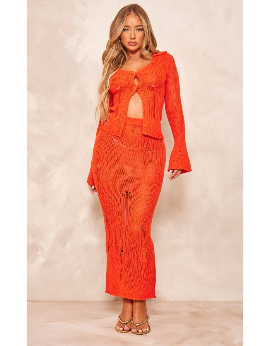 Knit skirt coral clearance