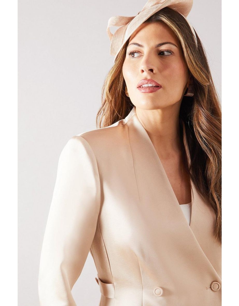 Collarless Double Breasted Blazer - 3