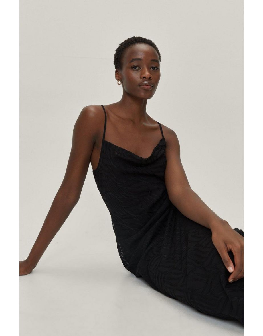 Cowl neck maxi slip dress clearance