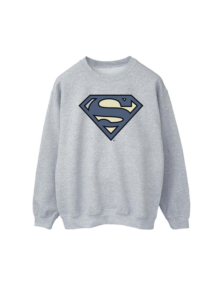 DC Comics Mens Superman Indigo Blue Logo Sweatshirt - Sports Grey - 1