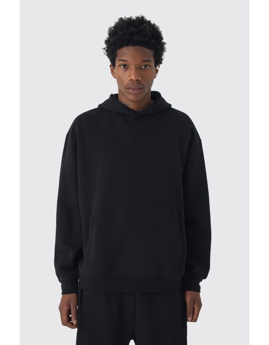 Basic Oversized Over The Head Hoodie - black